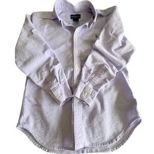 Ralph Lauren Kids Purple Cotton Oxford Button Down Shirt Long Sleeve Size M